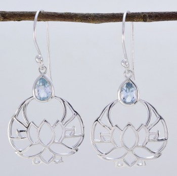 edelsteen sieraden zilver hanger oorbellen  1237